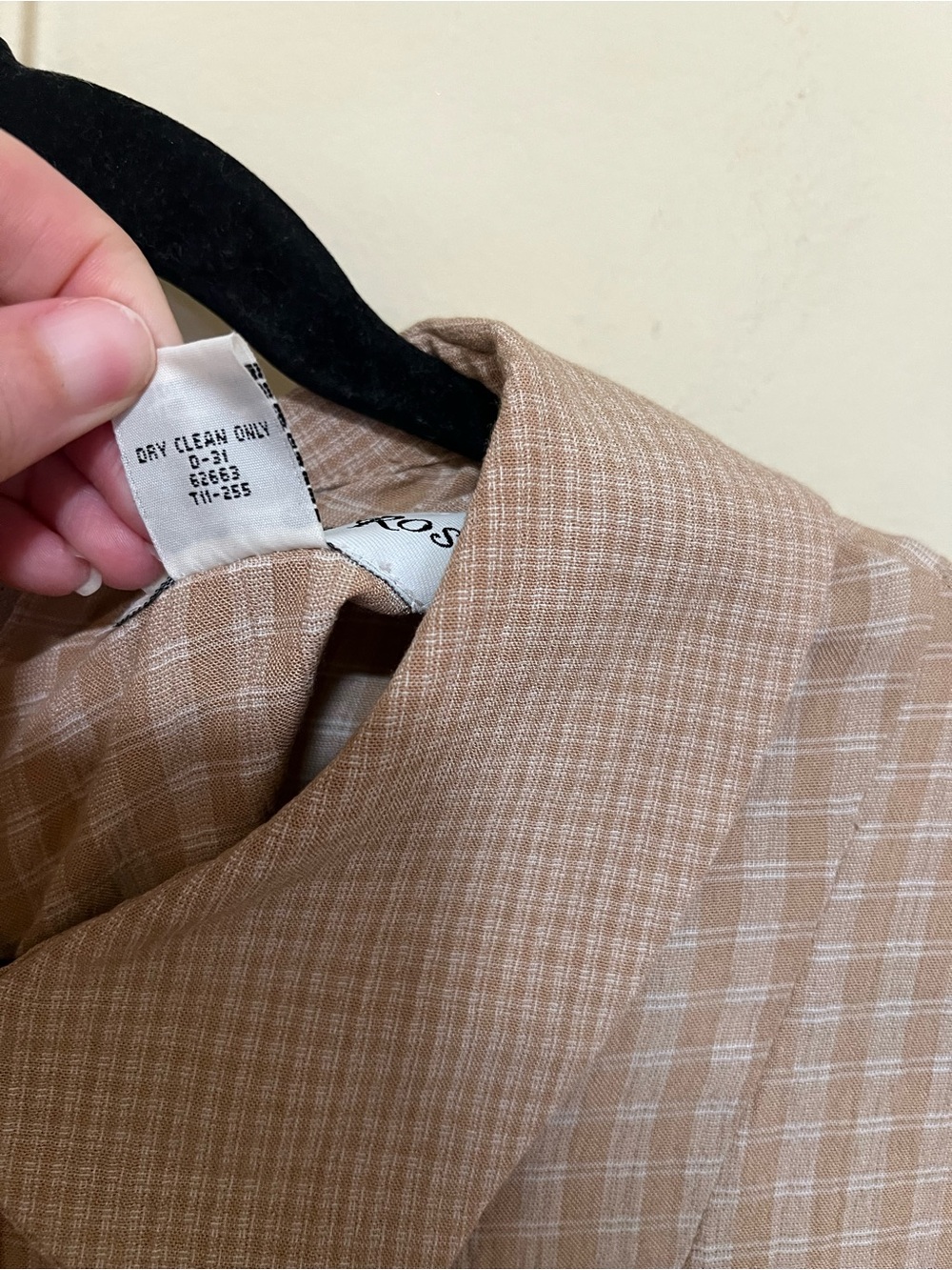 Vintage 90’s Sophia Rose 12 Gingham Dress Modest Chic Button Cottage Retro Tan - Picture 7 of 9